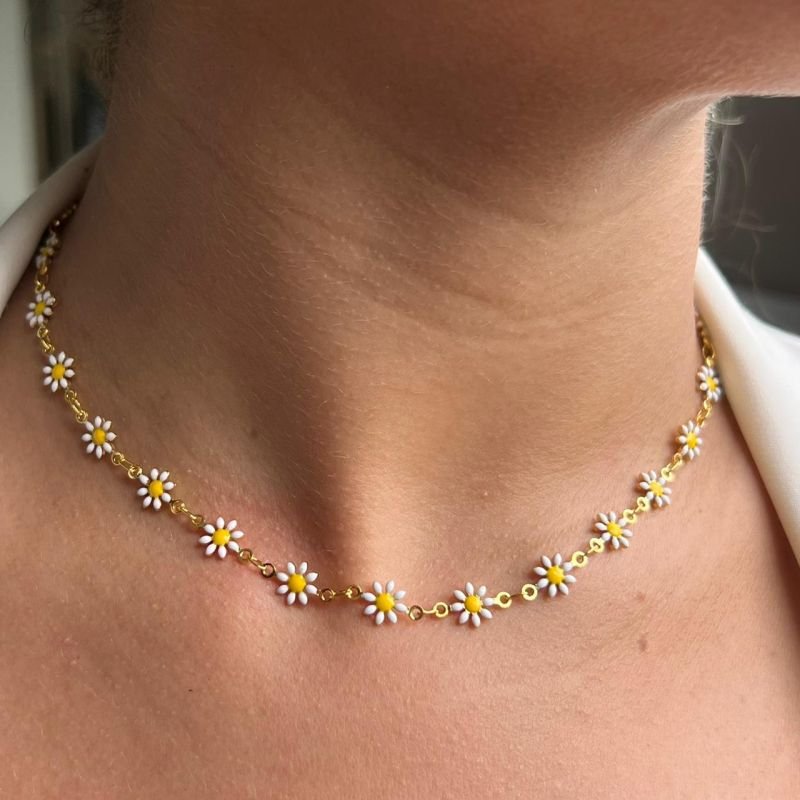 Choker Resinada Banho Ouro 18k/Prata 925