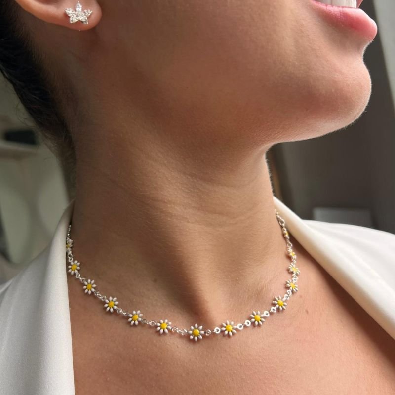 Choker Resinada Banho Ouro 18k/Prata 925