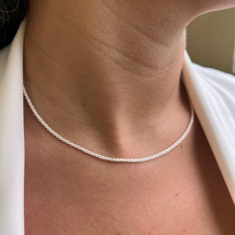 Choker Diamantada Banho Ouro 18k/Prata 925