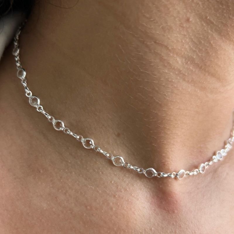 Choker Pingo de Luz Banho Ouro 18k/Prata 925