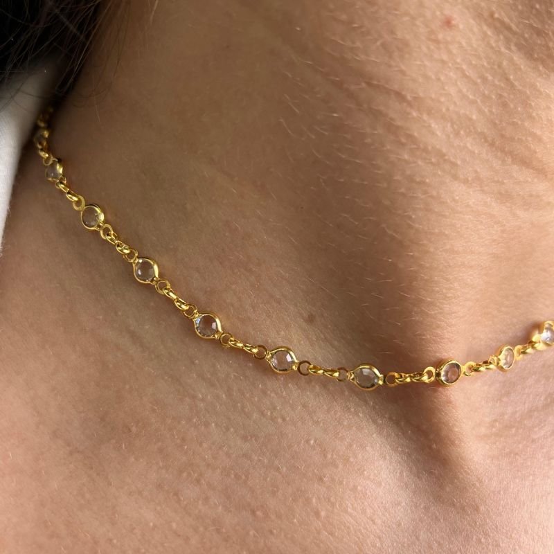 Choker Pingo de Luz Banho Ouro 18k/Prata 925