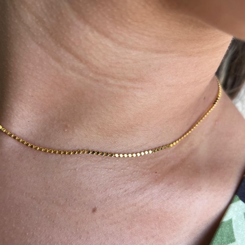 Choker Pontilhada Banho Ouro18k/Prata 925