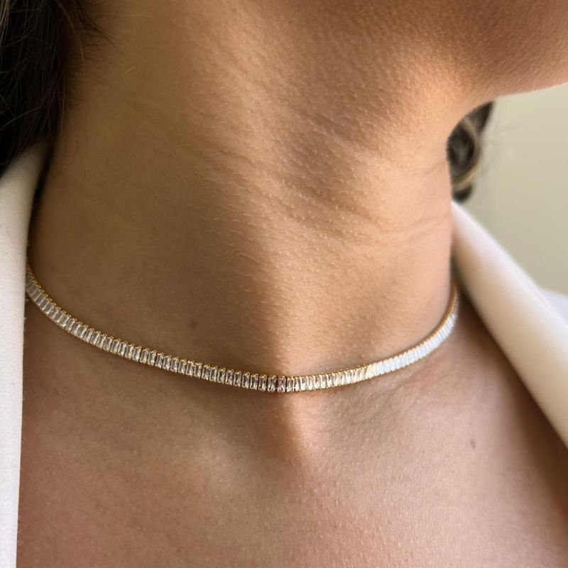 Choker Riviera Banho Ouro 18k/Prata 925