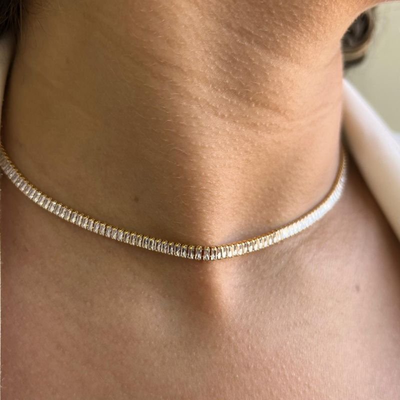 Choker Riviera Banho Ouro 18k/Prata 925