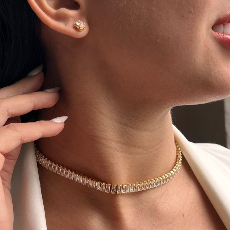 Choker Riviera Extra Grossa Banho Ouro 18k/Prata 925