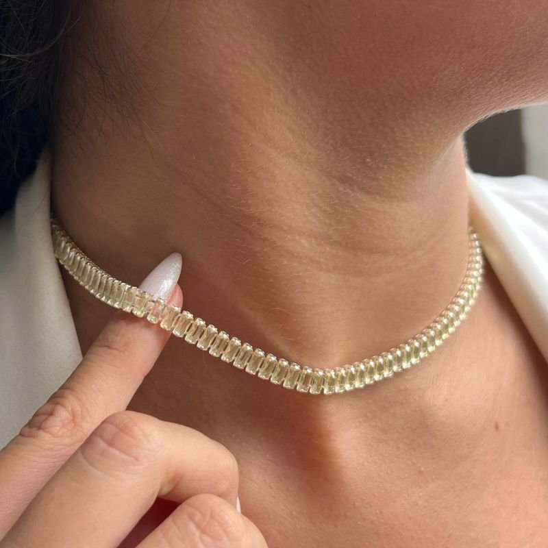 Choker Riviera Grossa Banho Ouro 18k/Prata 925