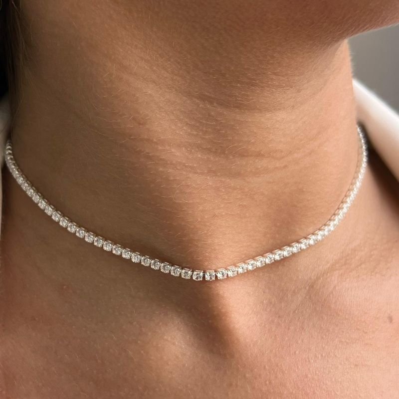 Choker Riviera Fina Banho Ouro 18k/Prata 925