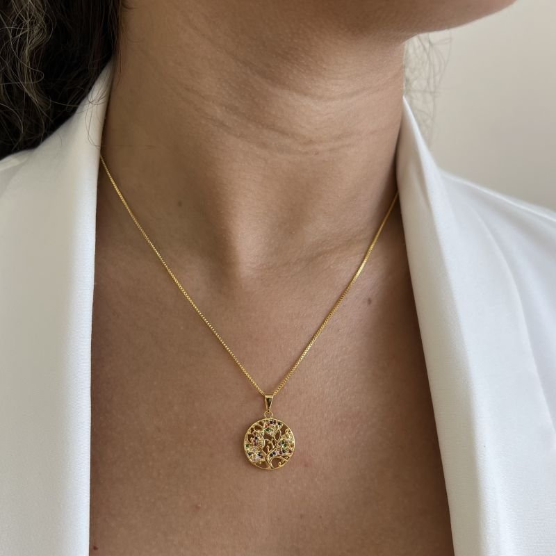 Colar Árvore Da Vida Banho Ouro 18k/Prata 925