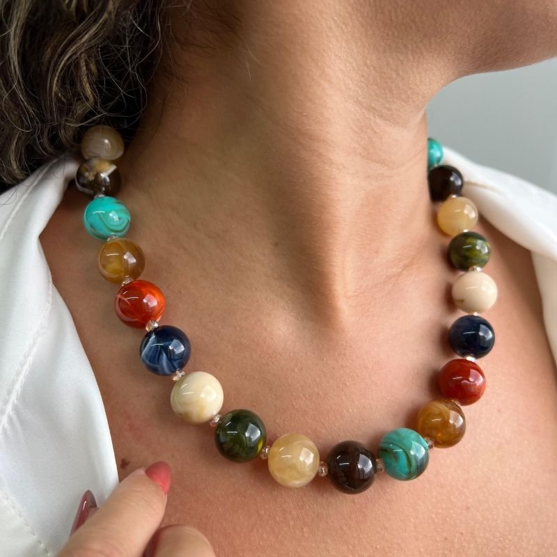 Colar Esfera com Cristal