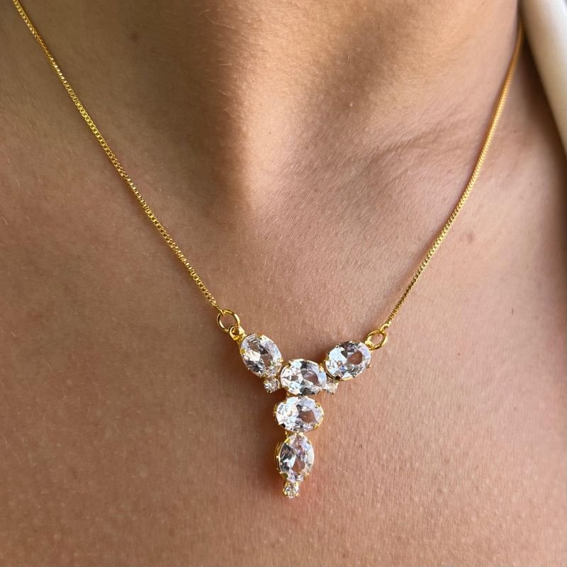 Colar c/ Zircônia Banho Ouro 18k