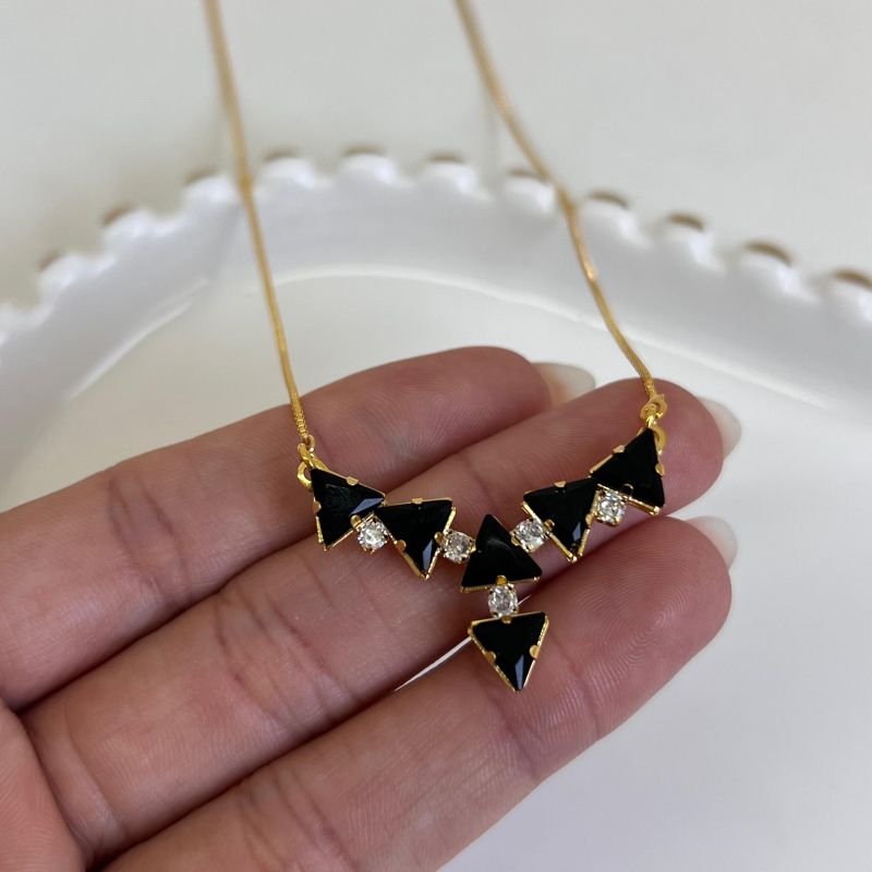 Colar c/ Zircônia Banho Ouro 18k