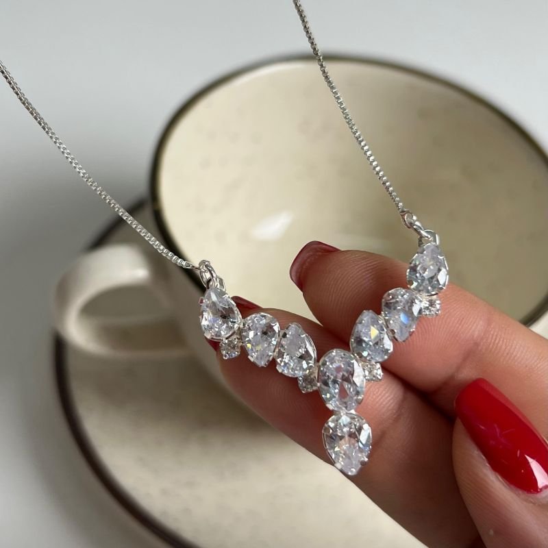 Colar c/ Zircônia Banho Prata 925