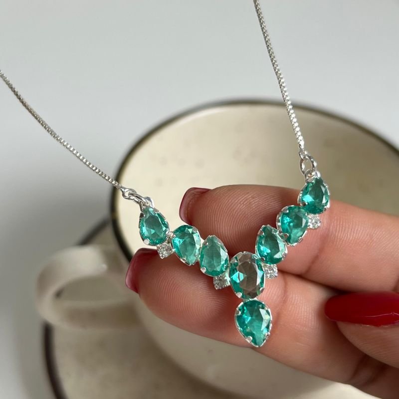 Colar c/ Zircônia Banho Prata 925