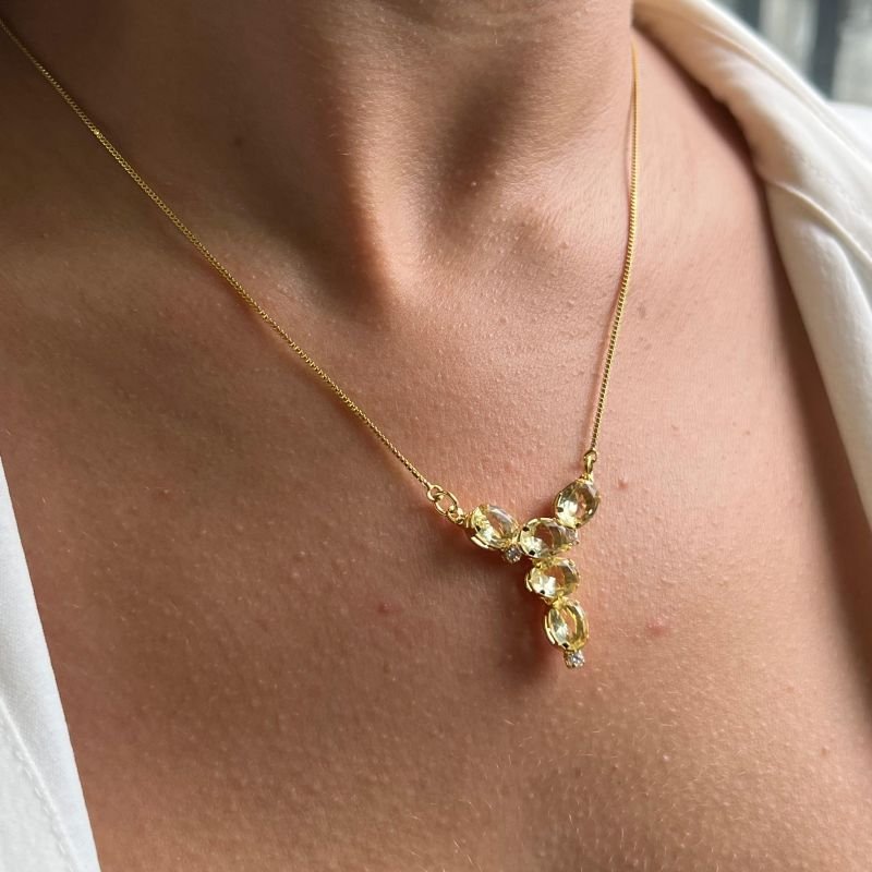 Colar C/ Zircônia Banho Ouro 18k