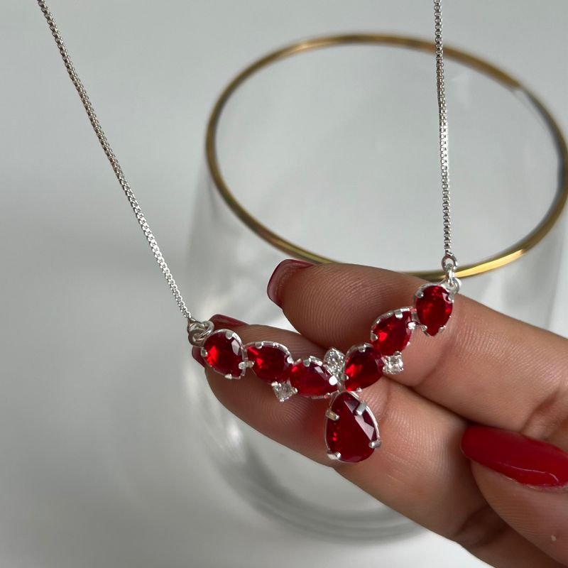 Colar C/ Zircônia Banho Ouro 18k/Prata 925