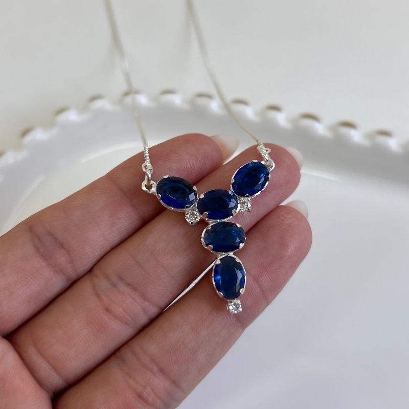 Colar C/ Zircônia Banho Prata 925