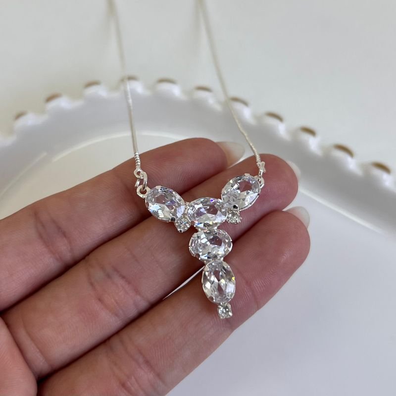 Colar C/ Zircônia Banho Prata 925