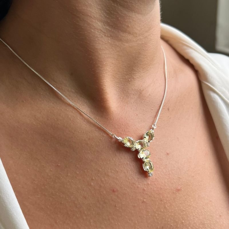 Colar C/ Zircônia Banho Prata 925