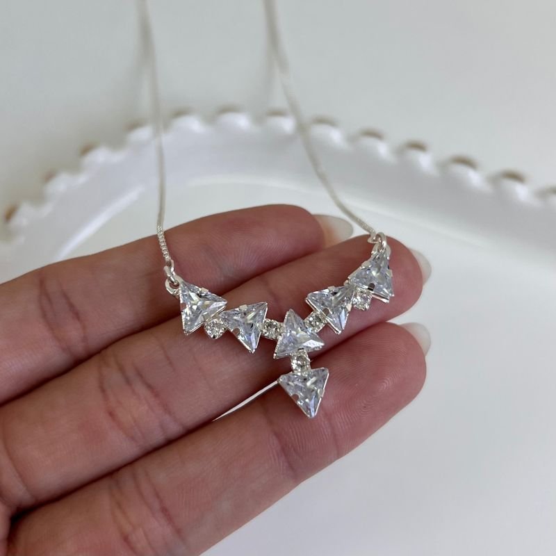 Colar C/ Zircônia Cristal Banho Ouro 18k