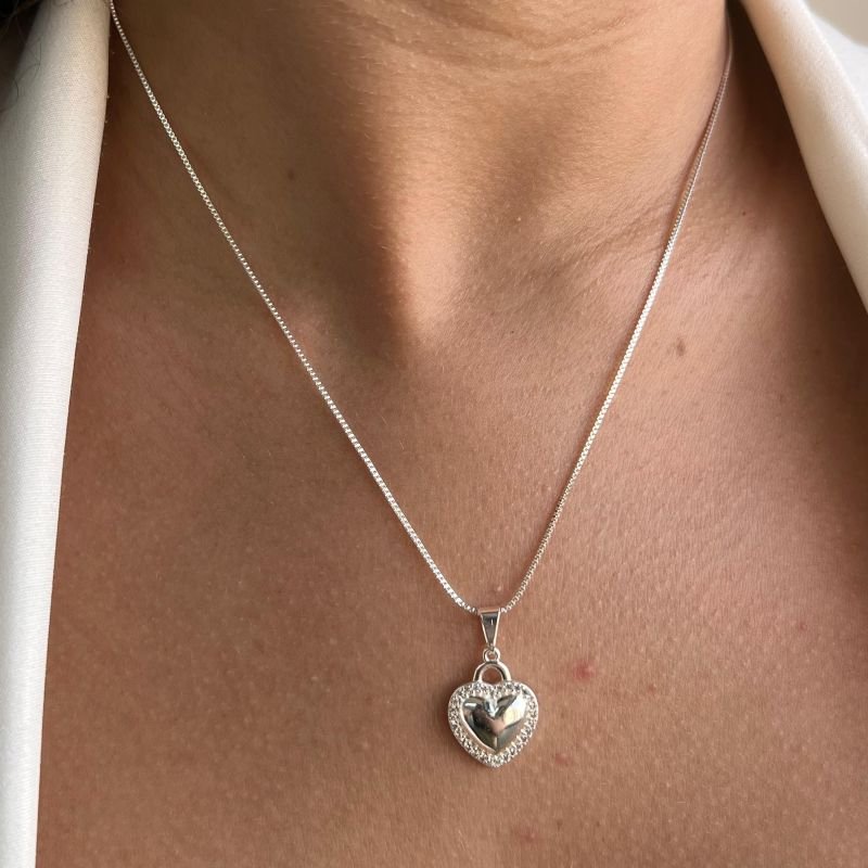 Colar Coração Banho Ouro 18k/Prata 925