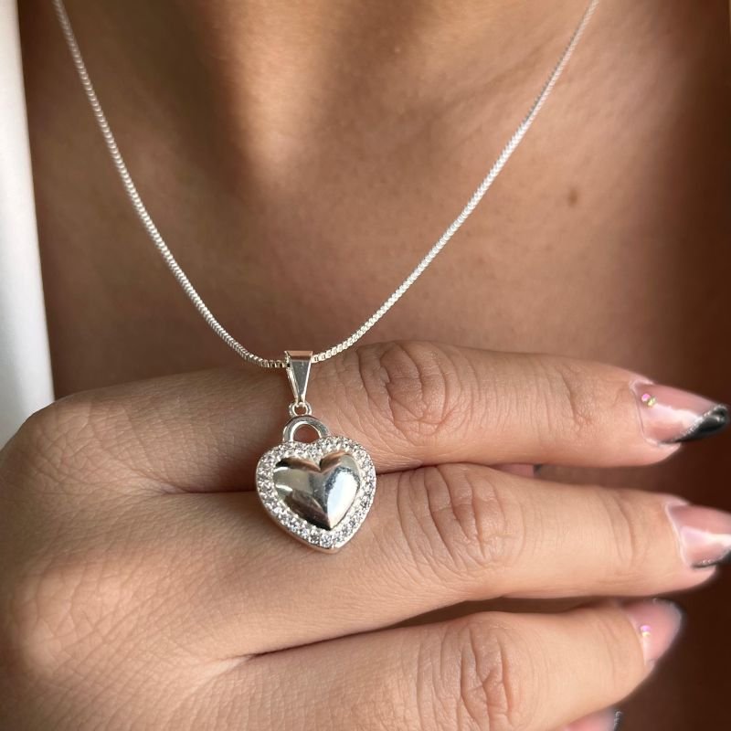 Colar Coração Banho Ouro 18k/Prata 925