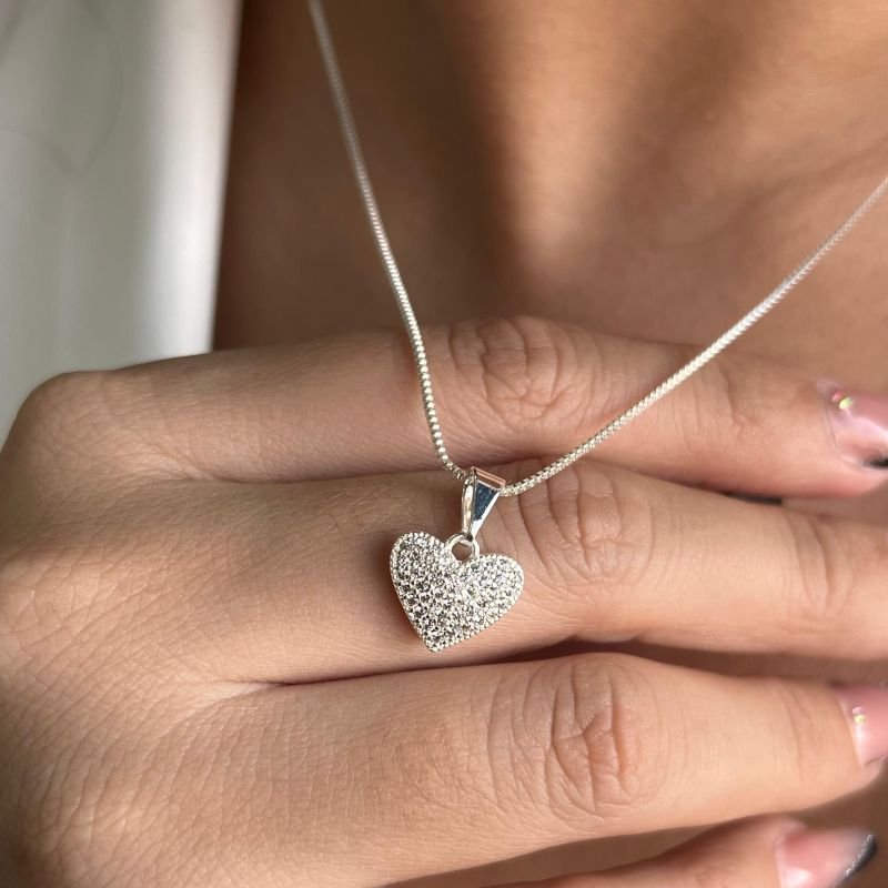 Colar Coração Banho Ouro 18k/Prata 925