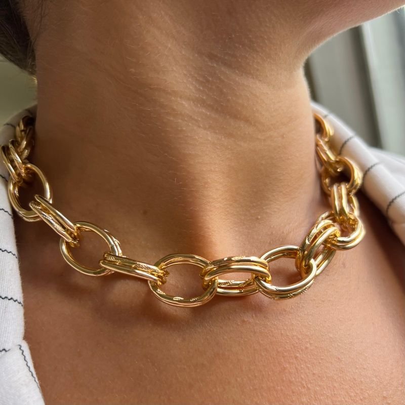 Colar Correntaria Biju Fina Dourado/Ródio - Melissa