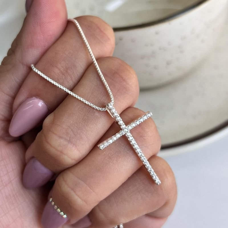 Colar Crucifixo Banho Ouro 18k/Prata 925