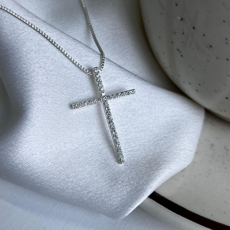 Colar Crucifixo Banho Ouro 18k/Prata 925