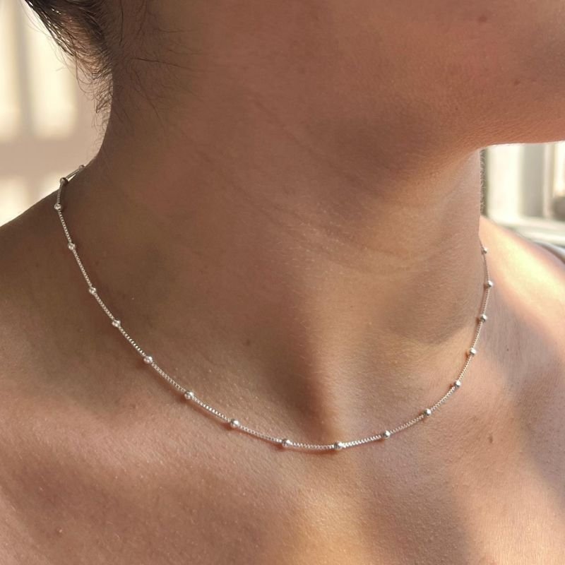 Colar Esfera Banho Ouro18k/Prata 925