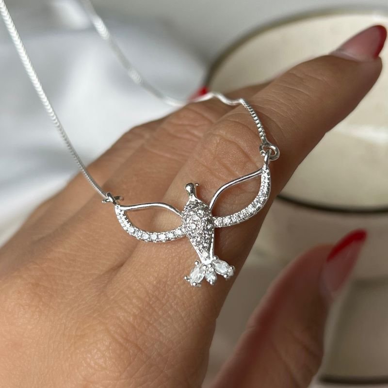 Colar Espirito Santo Banho Prata 925