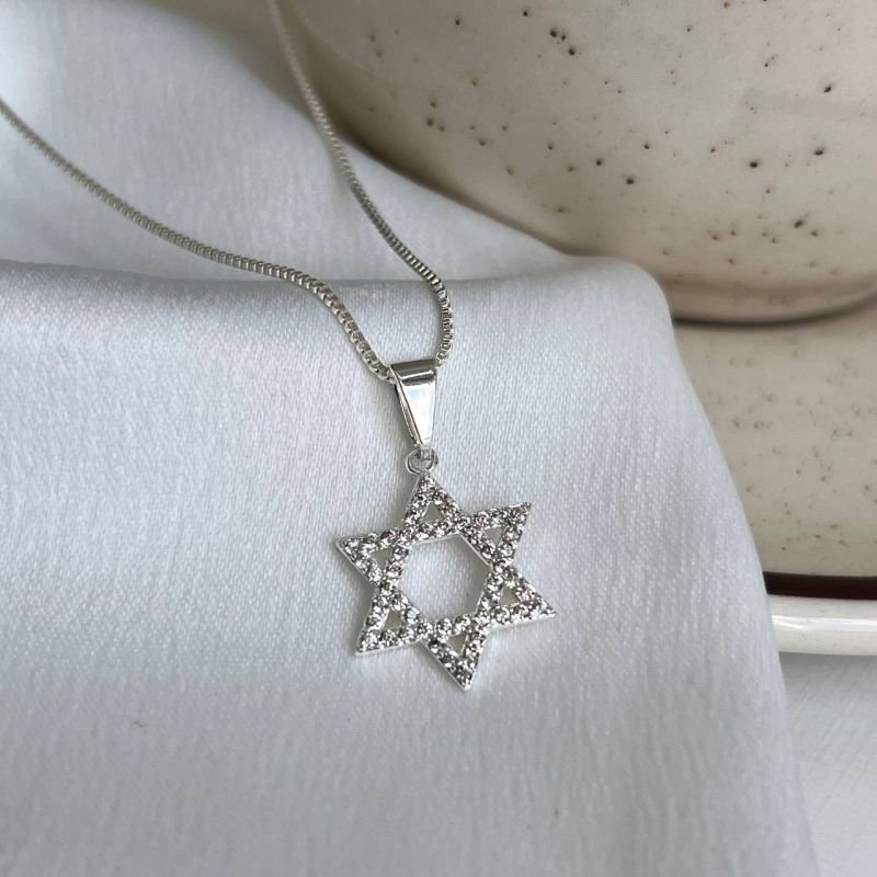 Colar Estrela De Davi Banho Ouro 18k/Prata 925