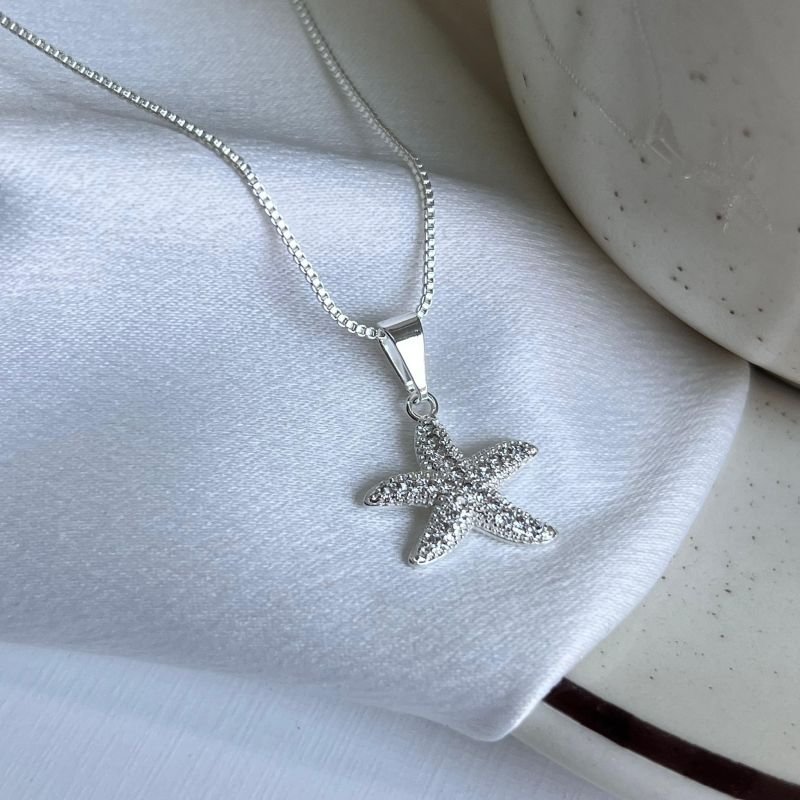 Colar Estrela do Mar Banho Ouro 18k/Prata 925