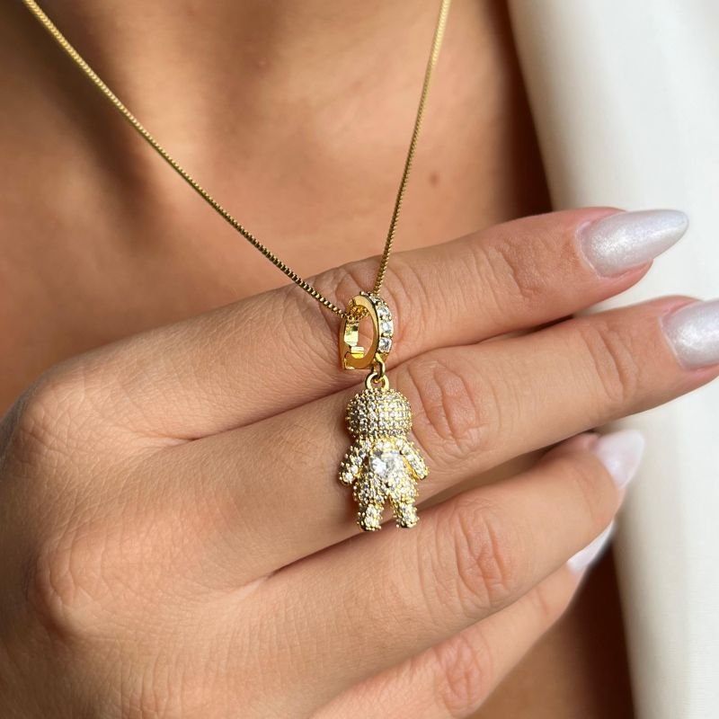 Colar Filho c/ Zircônia Banho Ouro 18k