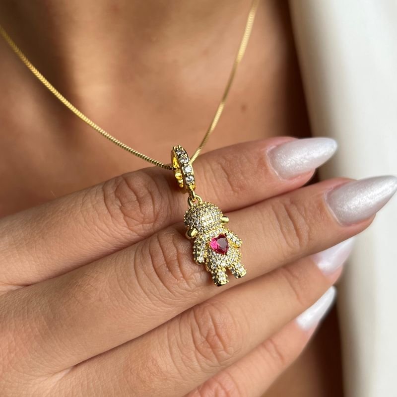 Colar Filho c/ Zircônia Banho Ouro 18k