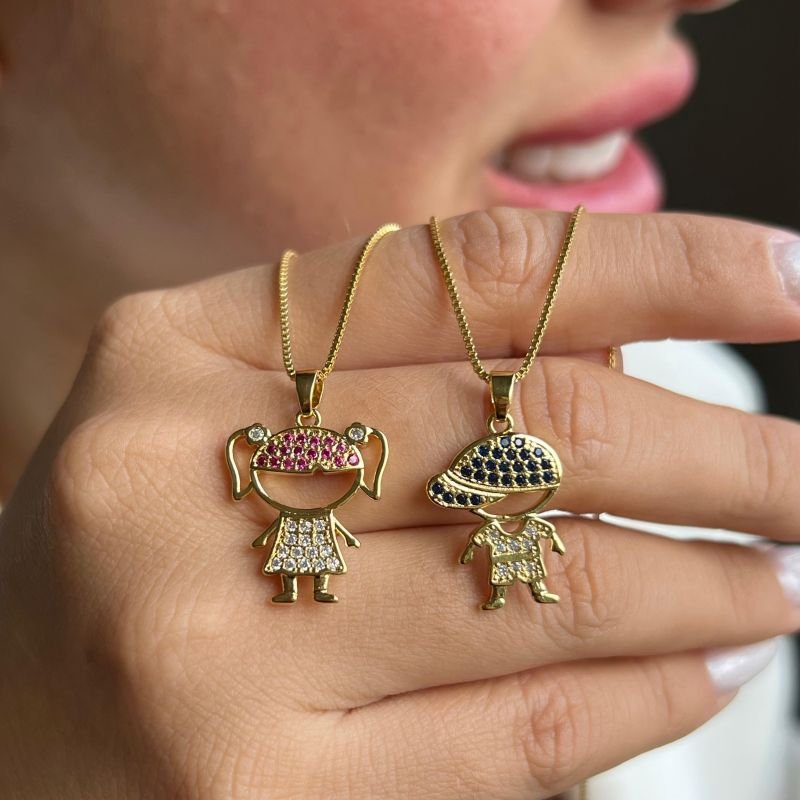 Colar Filho Cravejado Banho Ouro 18k