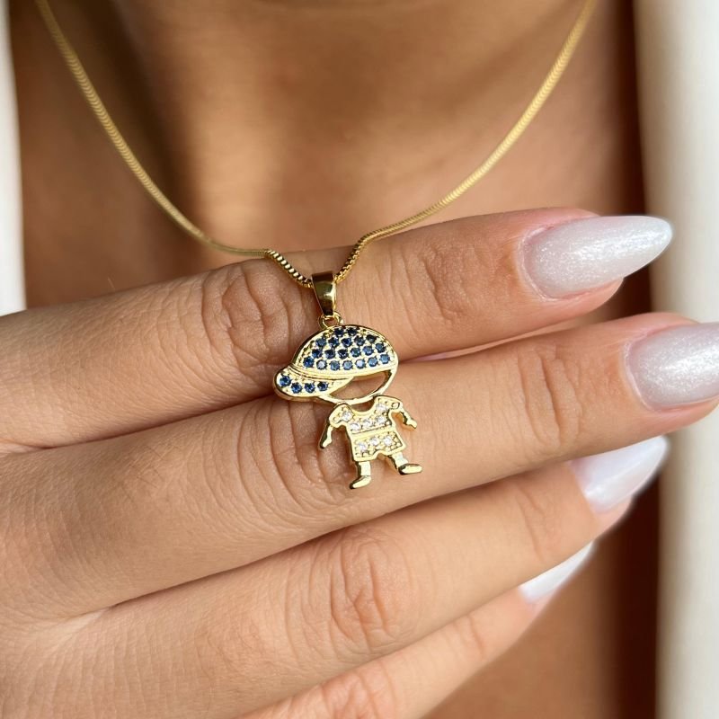 Colar Filho Cravejado Banho Ouro 18k