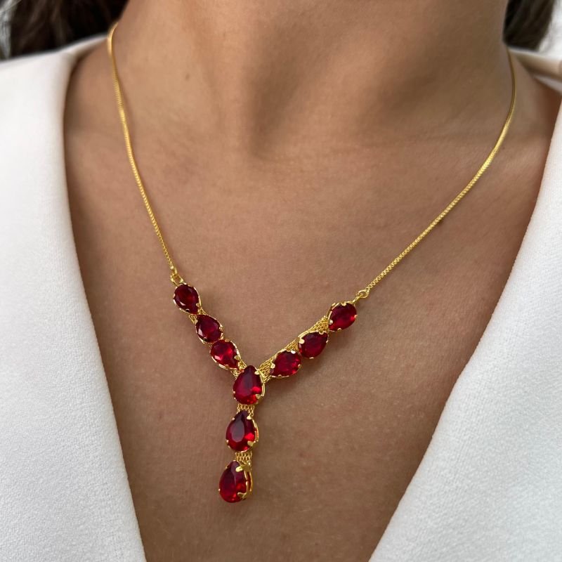 Colar C/ Zircônia Banho Ouro 18k/Prata 925