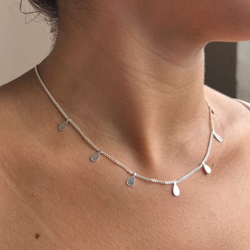 Colar Gota Banho Prata 925