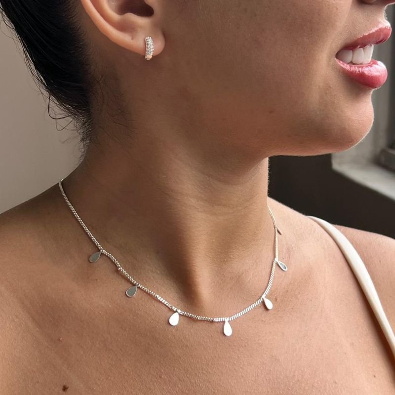 Colar Gota Banho Prata 925