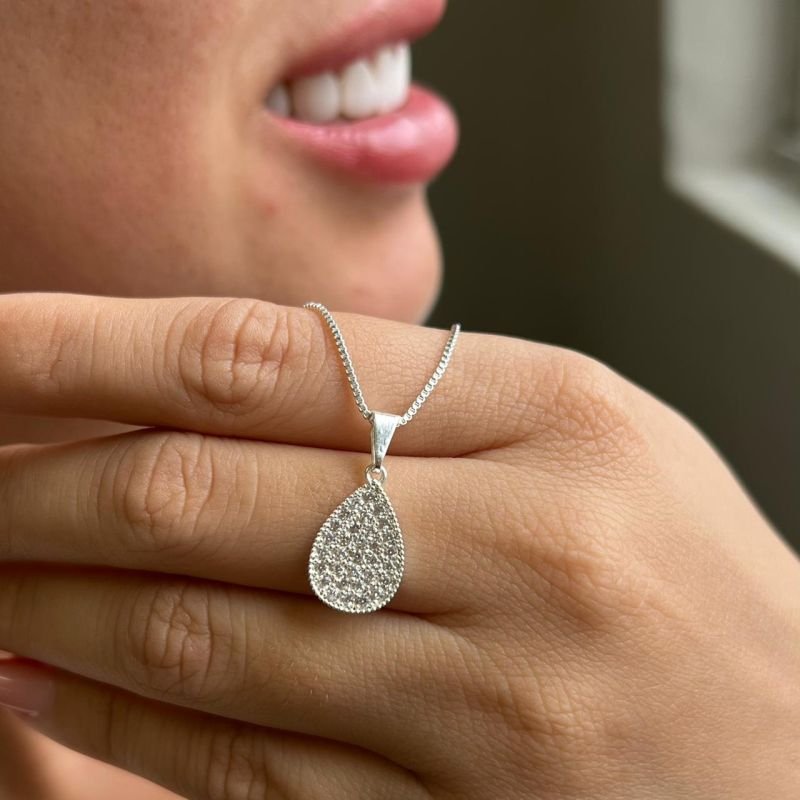 Colar Gota Micro Zircônia Banho Ouro 18k/Prata 925
