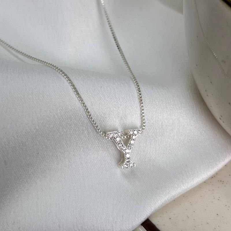 Colar Letra Y Banho Ouro 18k/Prata 925