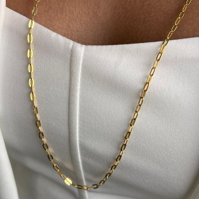 Colar Longo 80cm Banho Ouro 18k/Prata 925