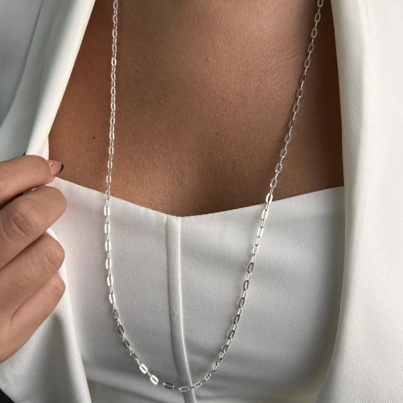 Colar Longo 80cm Banho Ouro 18k/Prata 925