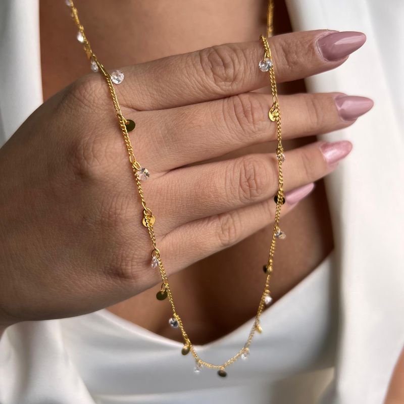 Colar Longo 80cm Banho Ouro 18k/Prata 925