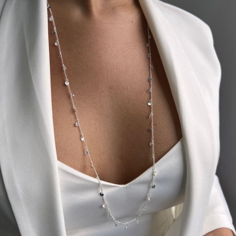 Colar Longo 80cm Banho Ouro 18k/Prata 925