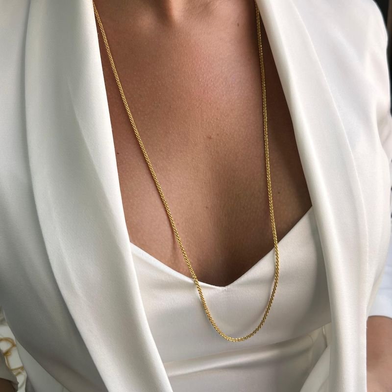 Colar Longo Diamantado 2 em 1 Banho Ouro 18k/Prata 925