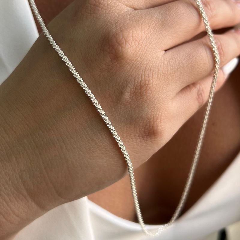 Colar Longo Diamantado 2 em 1 Banho Ouro 18k/Prata 925