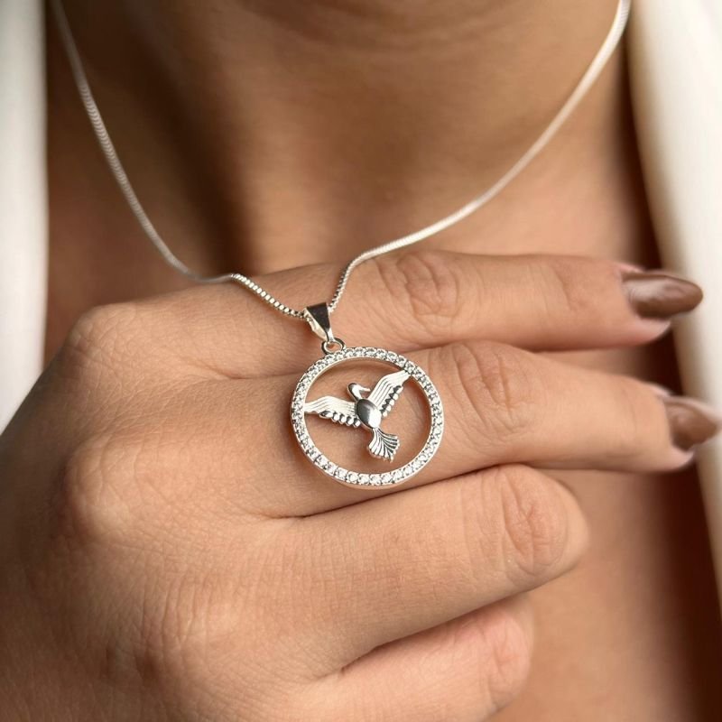 Colar Mandala Espirito Santo Banho Ouro 18k/Prata 925