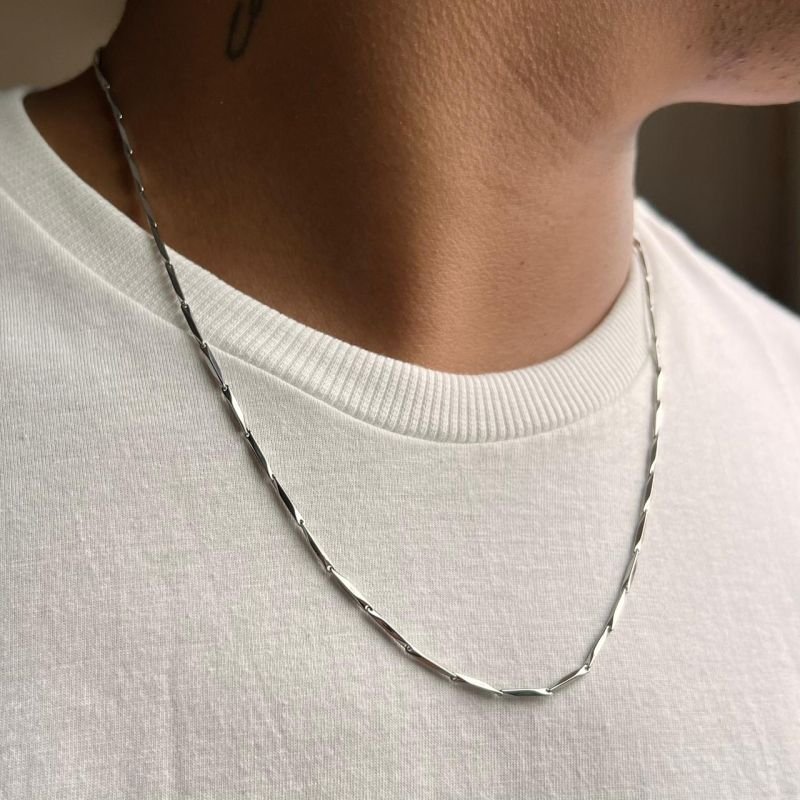 Colar Masculino Aço Inoxidável Dourado/Ródio - Marcelo